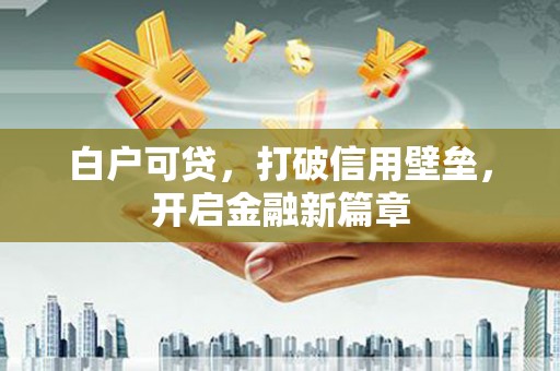 茄子河白户可贷，打破信用壁垒，开启金融新篇章