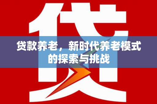 茄子河贷款养老，新时代养老模式的探索与挑战